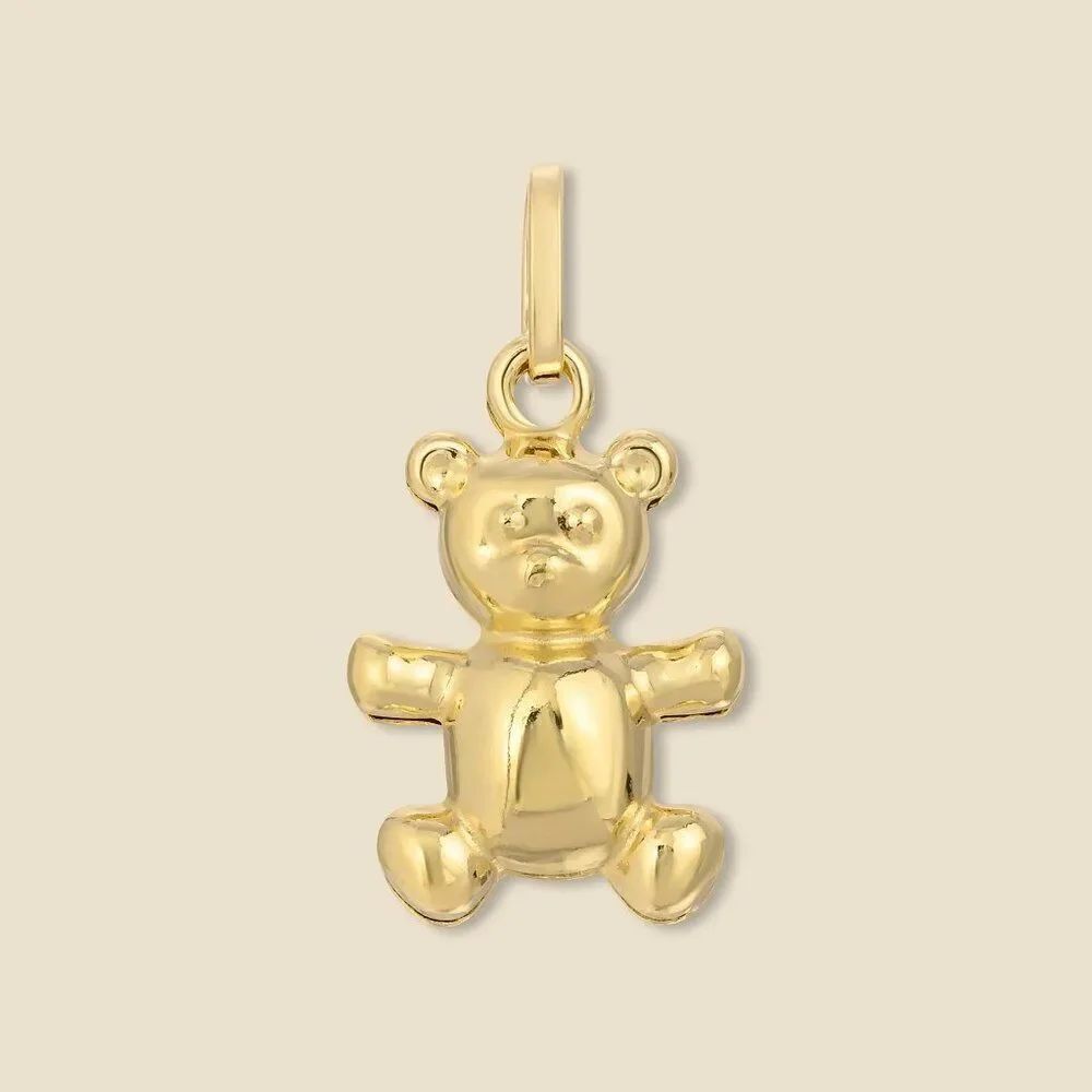 14K Solid Gold Bear Pendant 1.5g